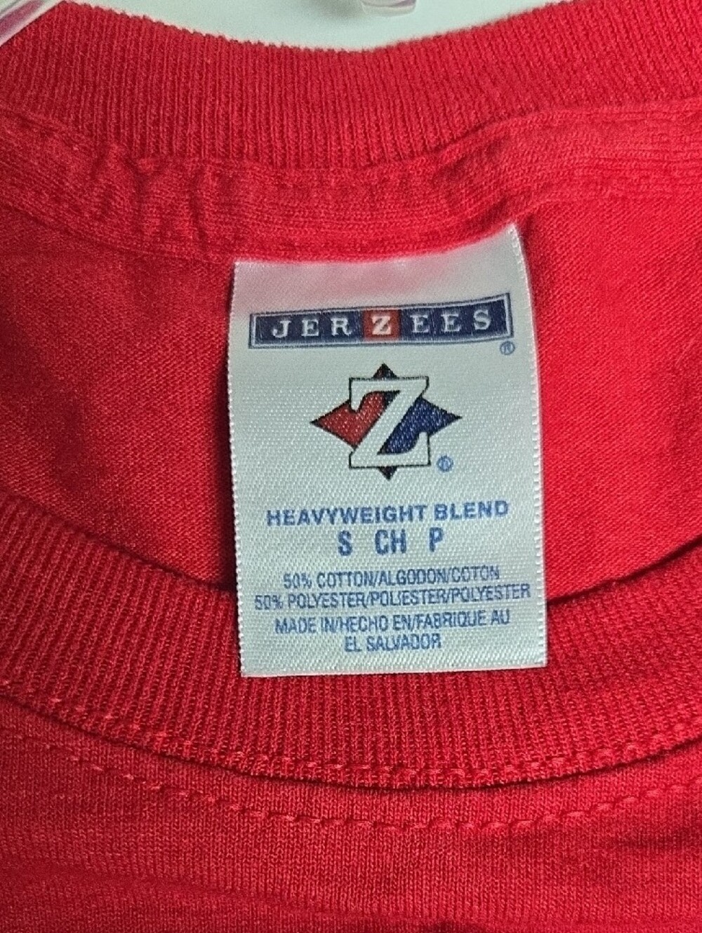 Men's Jerzees Red Phish Logo Short Sleeve W/Harry Kalas (HK) On Sleeve Small - Picture 2 of 5